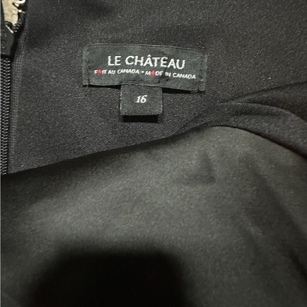 Luxury Sexy Size 16 Black Le chateau satin dress Plus - Picture 4 of 4